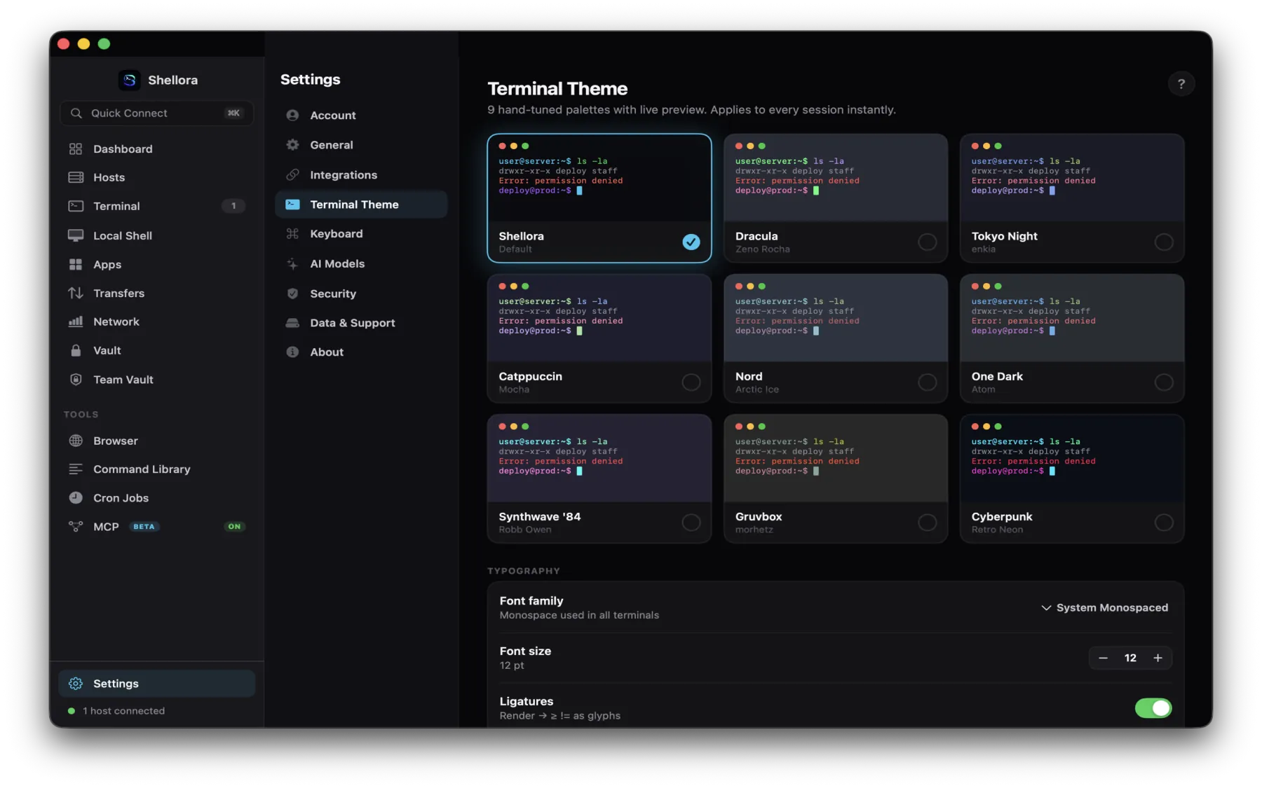 Shellme macOS Settings