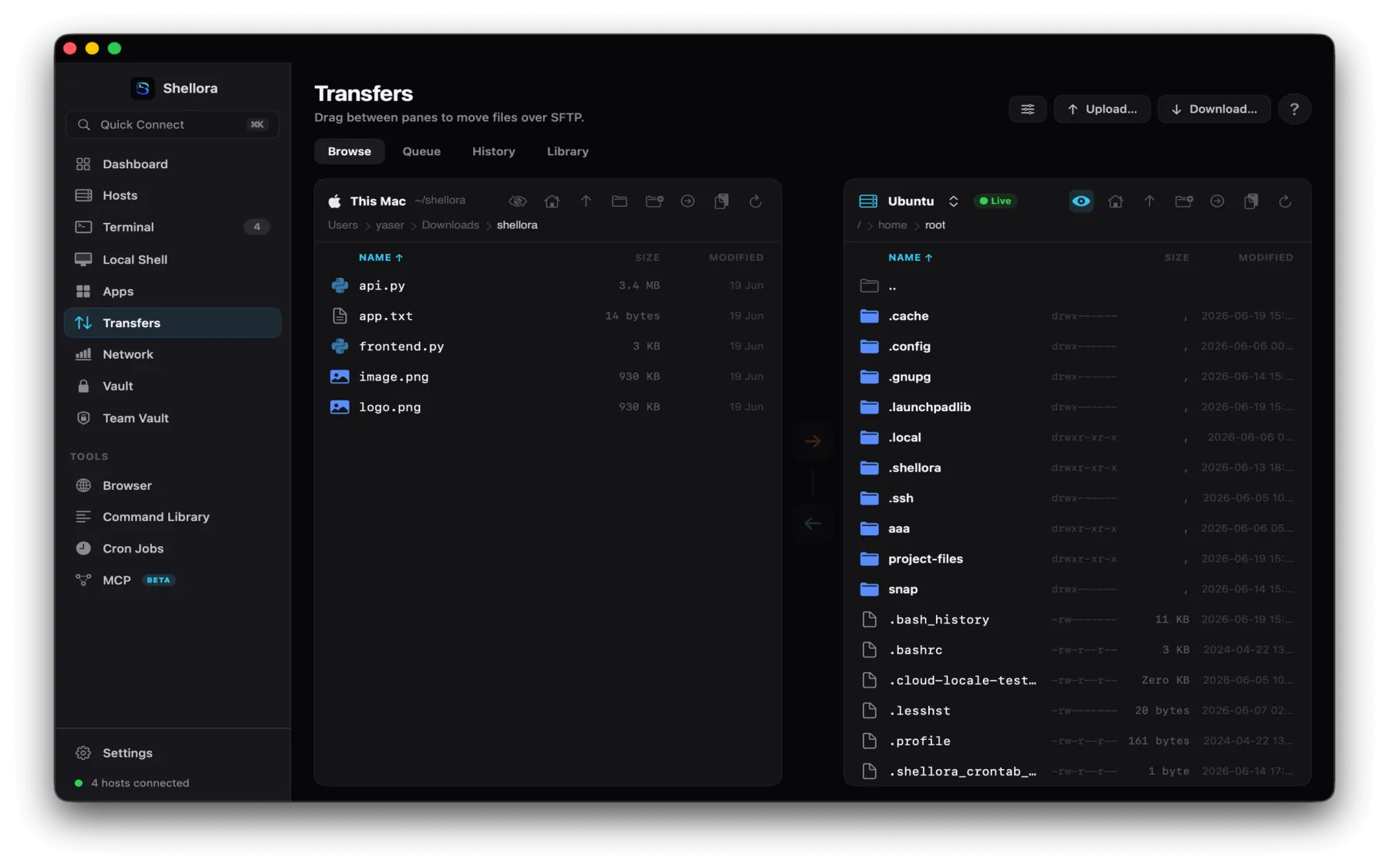 Shellme macOS Transfers